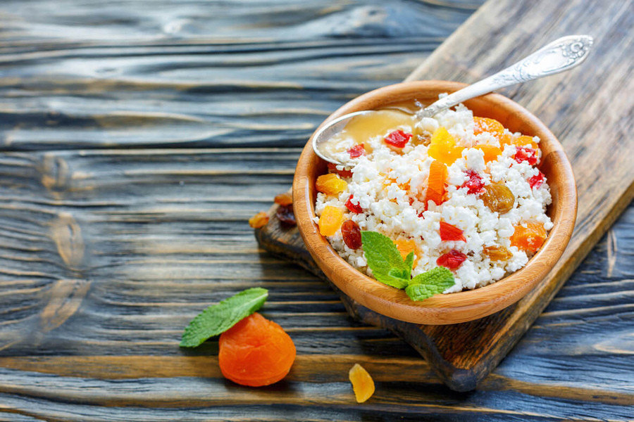 творог с сухофруктами